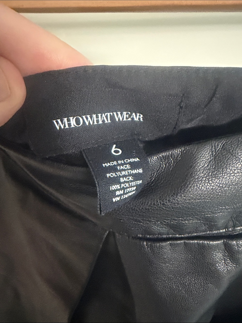 Who What Wear Black Faux Leather A-Line Skirt - Picture 5 of 7